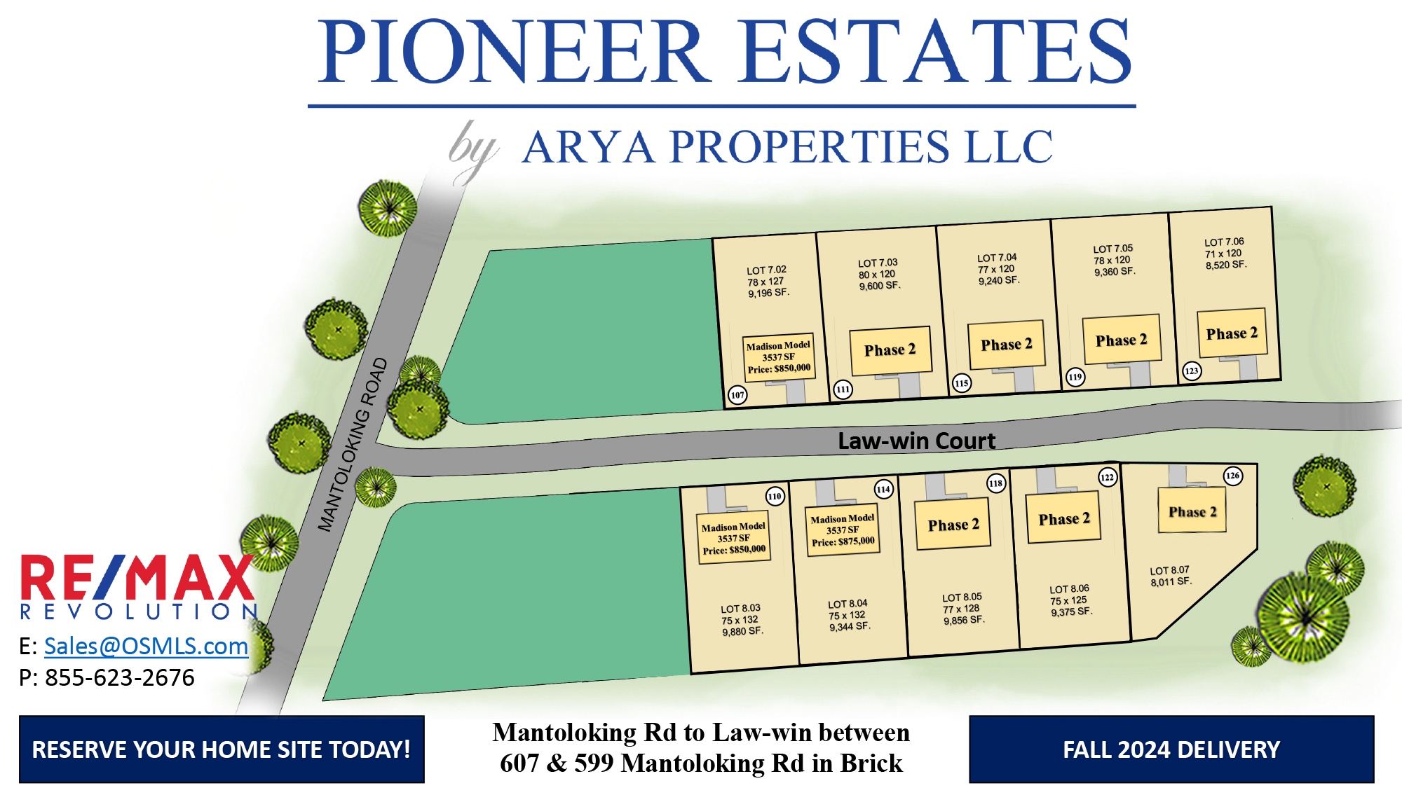 Pioneer Estates Phase 2 Available Lots