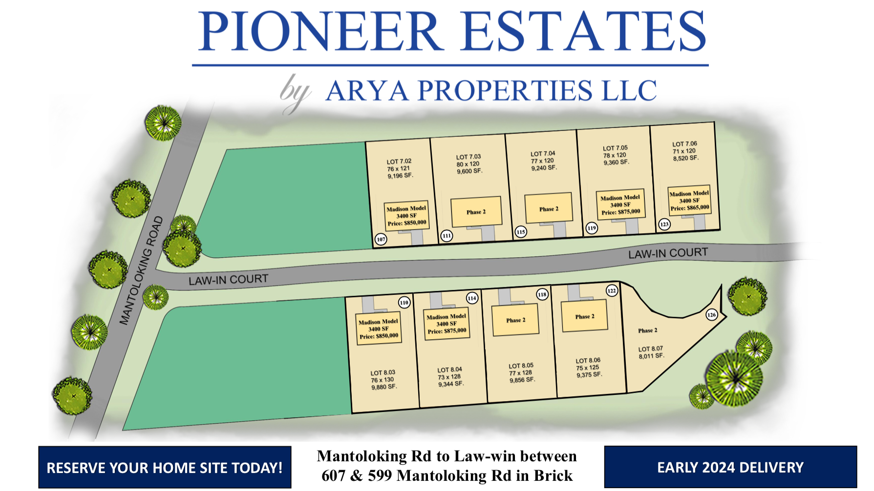 Pioneer Estates Phase 2 Available Lots